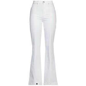 7 For All Mankind Women's White Ultra High Rise Flare Jeans. Tall 33.5 inseam